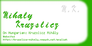 mihaly kruzslicz business card