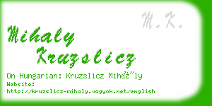 mihaly kruzslicz business card